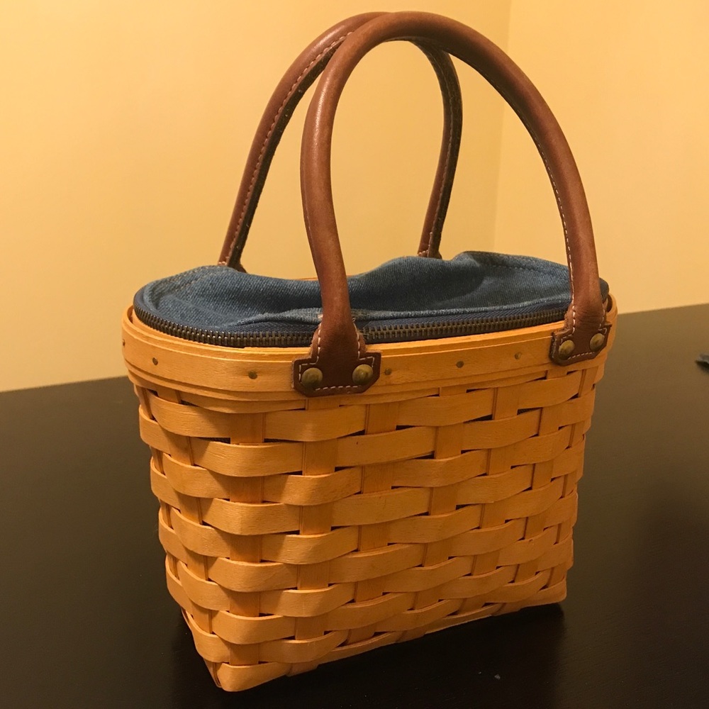 Vintage Longaberger Wicker Basket Handbag Purse